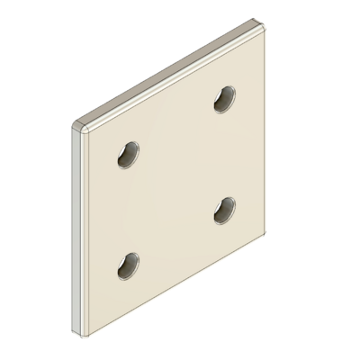 MODULAR SOLUTIONS ALUMINUM CONNECTING PLATE<br>90MM X 90MM FLAT TIE W/HARDWARE